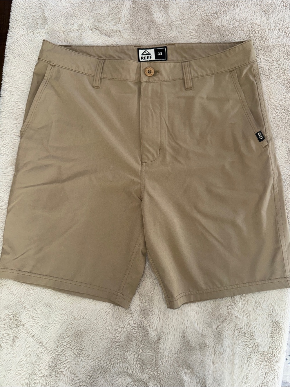 Reef Men's Tan Flat Front Performance Shorts